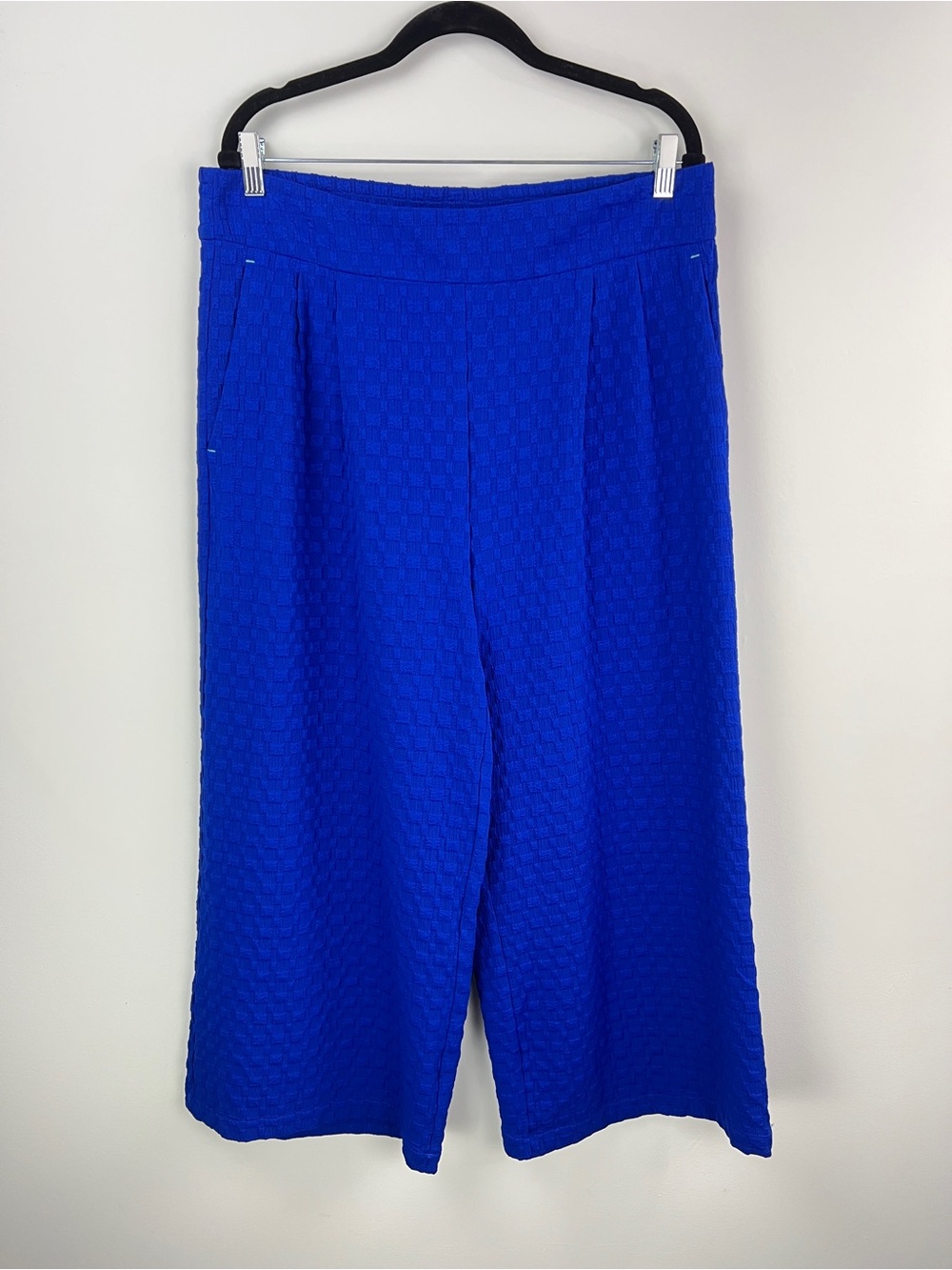 💚 3955. Umgee Royal Blue Textured Checkered Women’s Pants